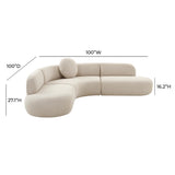 TOV Furniture Broohah Linen Sectional Beige 