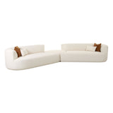 TOV Furniture Fickle Boucle 3-Piece Modular Sectional Cream 