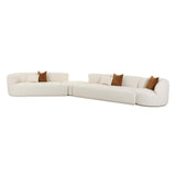 TOV Furniture Fickle Boucle 4-Piece Modular LAF Sectional Cream 