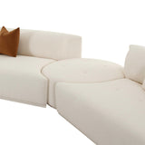 TOV Furniture Fickle Boucle 4-Piece Modular LAF Sectional Cream 