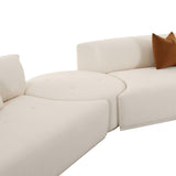 TOV Furniture Fickle Boucle 4-Piece Modular RAF Sectional Cream 