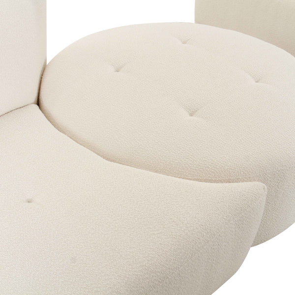 TOV Furniture Fickle Boucle 4-Piece Modular RAF Sectional Cream 