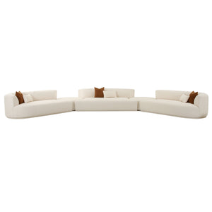 TOV Furniture Fickle Boucle 5-Piece Modular Sectional Cream 