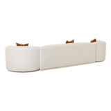 TOV Furniture Fickle Boucle 3-Piece Modular Sofa Cream 