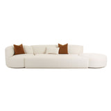 TOV Furniture Fickle Boucle 3-Piece Chaise Modular Sofa Cream 