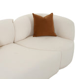 TOV Furniture Fickle Boucle 3-Piece Chaise Modular Sofa Cream 