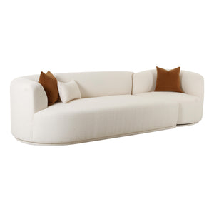 TOV Furniture Fickle Boucle 2-Piece Modular LAF Sofa Cream 