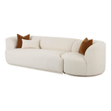 TOV Furniture Fickle Boucle 2-Piece Modular LAF Sofa Cream 