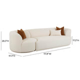 TOV Furniture Fickle Boucle 2-Piece Modular RAF Sofa Cream 