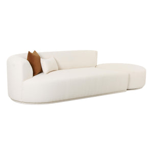 TOV Furniture Fickle Boucle 2-Piece Chaise Modular LAF Sofa Cream 