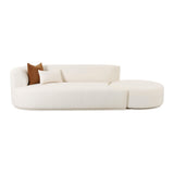 TOV Furniture Fickle Boucle 2-Piece Chaise Modular LAF Sofa Cream 