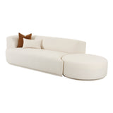 TOV Furniture Fickle Boucle 2-Piece Chaise Modular LAF Sofa Cream 