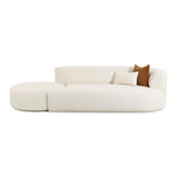 TOV Furniture Fickle Boucle 2-Piece Chaise Modular RAF Sofa Cream 