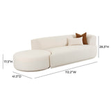 TOV Furniture Fickle Boucle 2-Piece Chaise Modular RAF Sofa Cream 