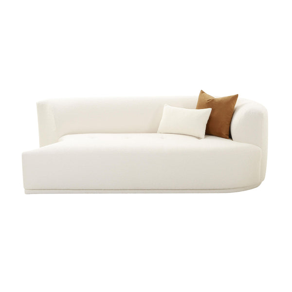 TOV Furniture Fickle Boucle Modular RAF Loveseat Cream 82.5"W x 41.3"D x 28.3"H
