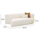 TOV Furniture Fickle Boucle Modular RAF Loveseat Cream 82.5"W x 41.3"D x 28.3"H