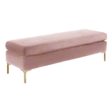 Delilah Textured Velvet Bench Blush TOV-O6266