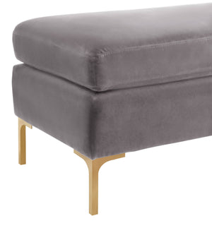 Delilah Grey Velvet Bench