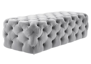 Kaylee Grey Velvet Ottoman