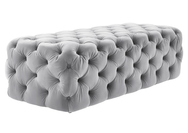 Kaylee Grey Velvet Ottoman