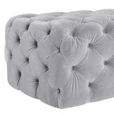 Kaylee Grey Velvet Ottoman