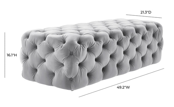 Kaylee Grey Velvet Ottoman