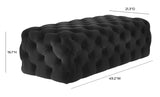 Kaylee Black Velvet Ottoman