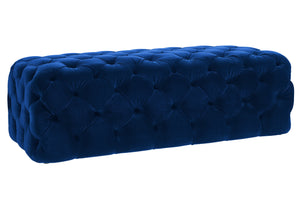 Kaylee Navy Velvet Ottoman