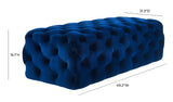 Kaylee Navy Velvet Ottoman