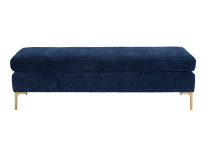 Delilah Navy Textured Velvet Bench