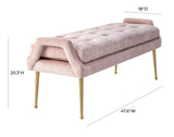 Eileen Slub Velvet Blush Bench