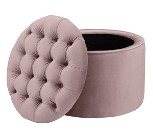 Queen Mauve Velvet Storage Ottoman