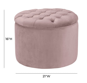 Queen Mauve Velvet Storage Ottoman