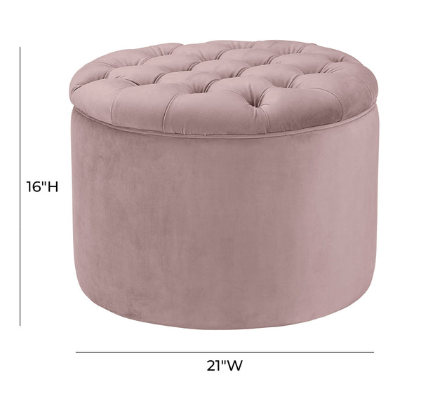 Queen Mauve Velvet Storage Ottoman