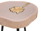 Timber Pink and Brass Side Table