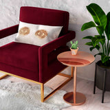 Avery Maroon Velvet Chair With Polished Gold Base