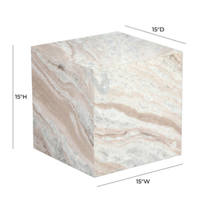 Keira Marble Side Table Natural Marble TOV-OC18424