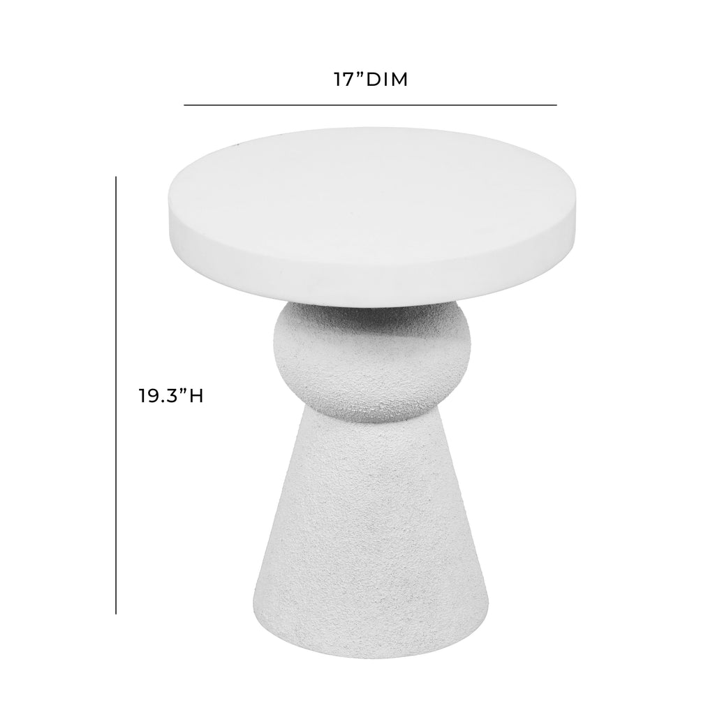 TOV Furniture Lupita Side Table White 17"W x 17"D x 19.3"H
