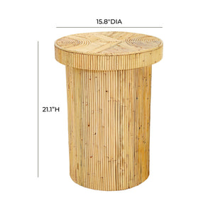 TOV Furniture Acadia Rattan Side Table Natural 15.8"W x 15.8"D x 21.1"H