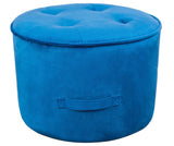 Luna Navy Velvet Ottoman