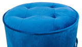 Luna Navy Velvet Ottoman