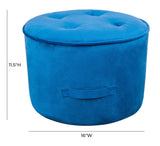 Luna Navy Velvet Ottoman