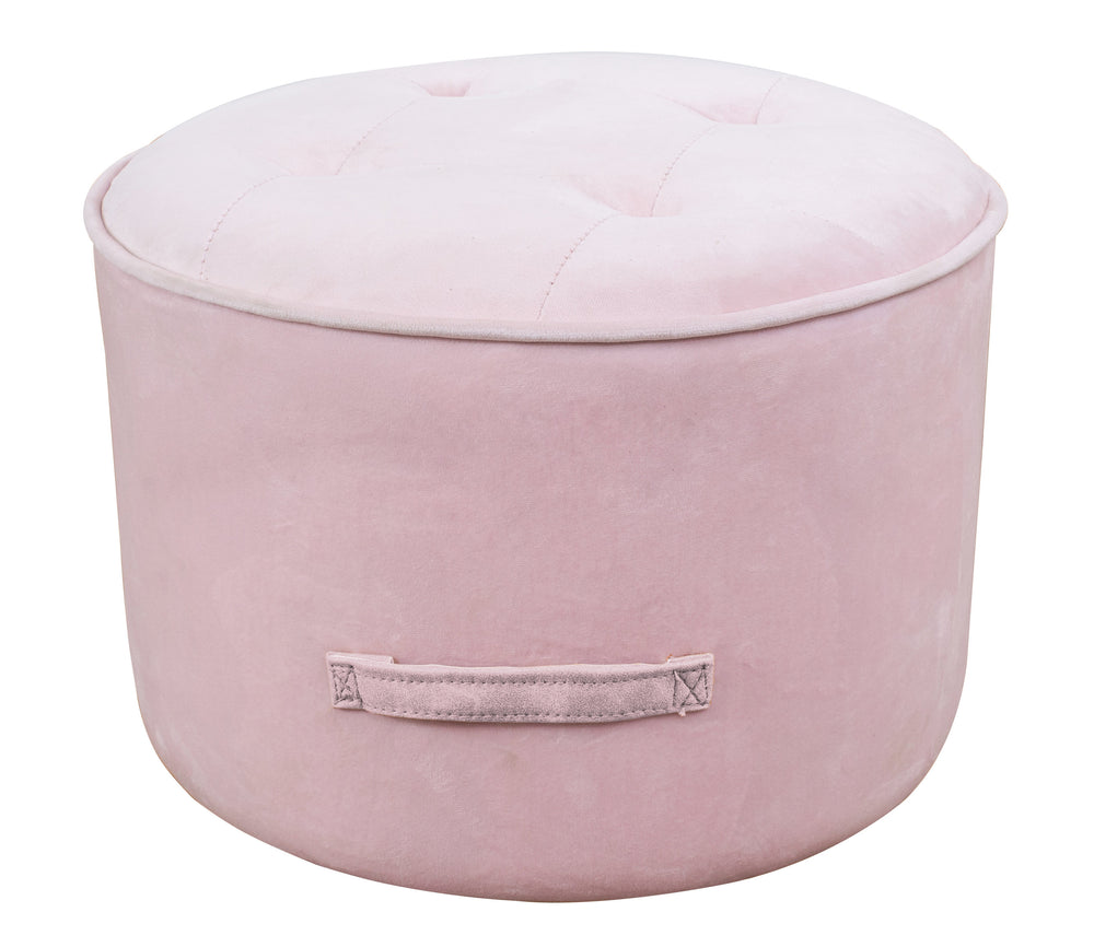 Luna Blush Velvet Ottoman