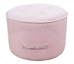 Luna Blush Velvet Ottoman