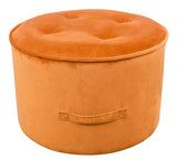 Luna Cognac Velvet Ottoman