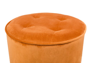 Luna Cognac Velvet Ottoman