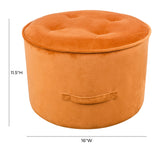 Luna Cognac Velvet Ottoman