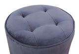 Luna Grey Velvet Ottoman