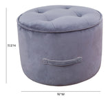 Luna Grey Velvet Ottoman