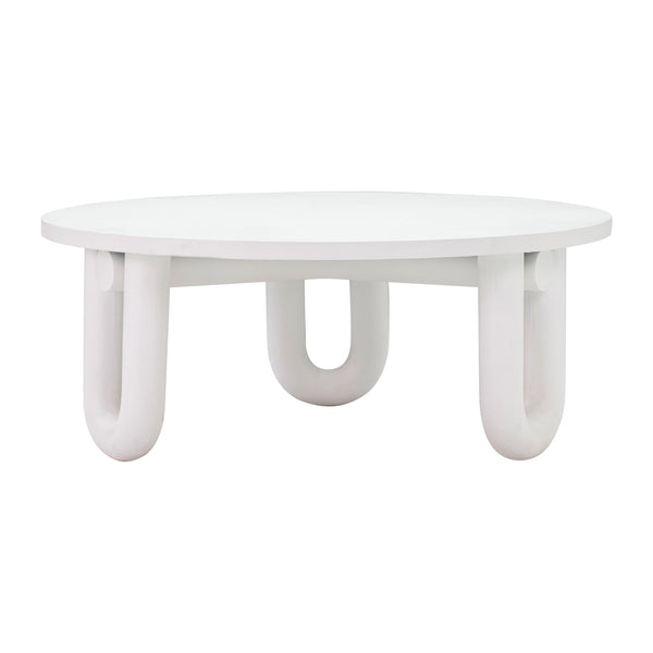 TOV Furniture Tildy Concrete Coffee Table White 